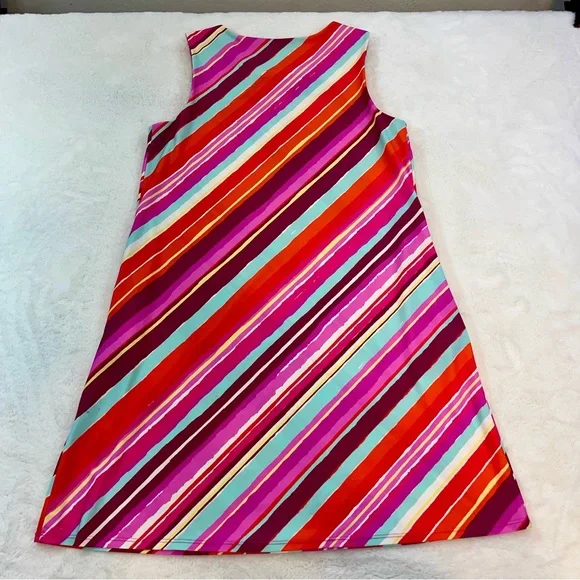 Jude Connally Dress Size Small Multicolored Melody Mod Stripe Sleeveless Swing - Picture 5 of 10